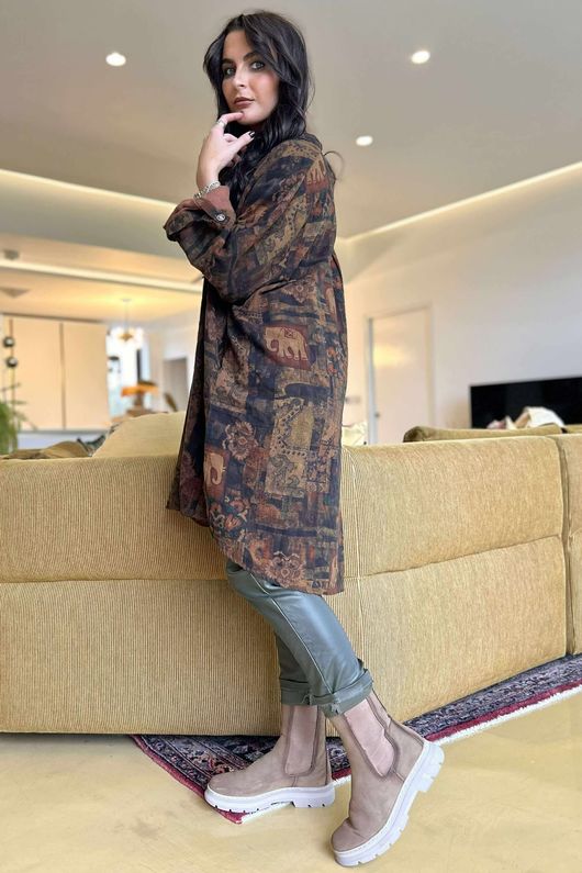 Shangri-La Longline Pocketed Shirt Jacket 1 /30 =